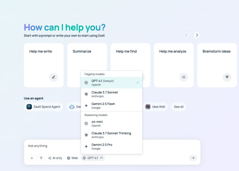 GoSearch AI model switching