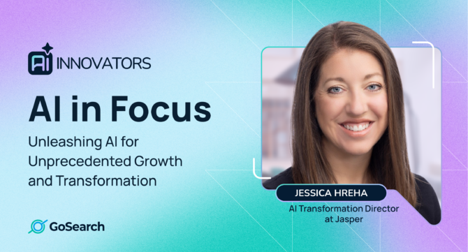 Portrait of Jessica Hreha, AI Transformation Director at Jasper, sharing insights on AI-driven marketing transformation and enterprise enablement.