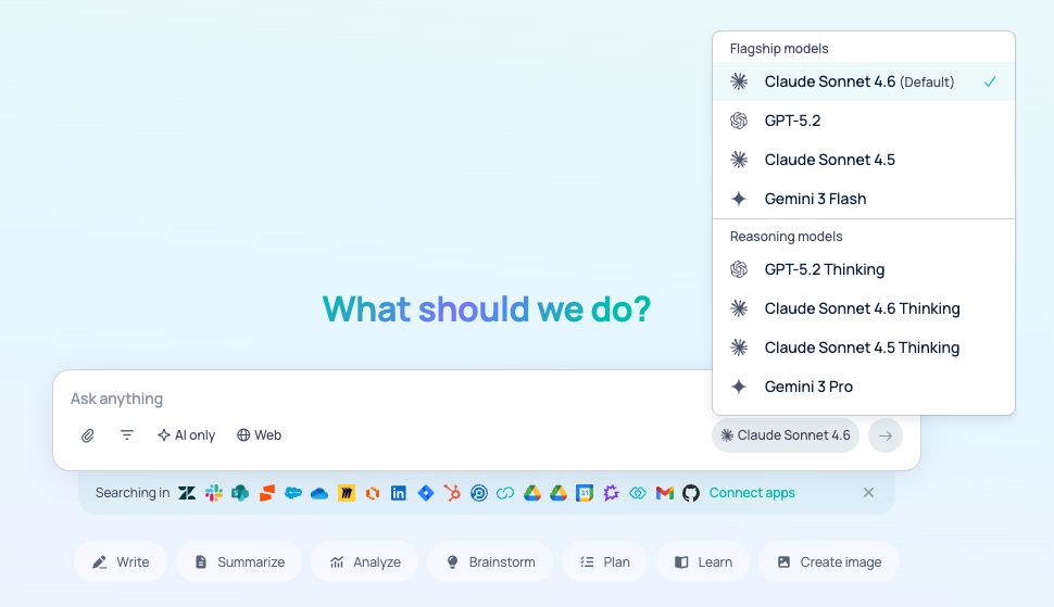 GoSearch: Toggle Models in GoAI chat, workflows, agents and in search