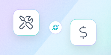Illustration of a wrench and screwdriver icon next to a dollar sign icon, representing the build vs. buy decision for enterprise search, with the GoSearch logo between them
