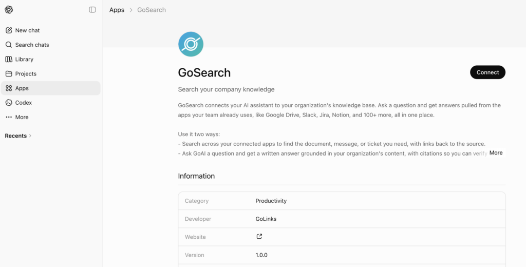 GoSearch ChatGPT App