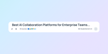 Best AI collaboration platforms for enterprise teams shown in a search bar interface