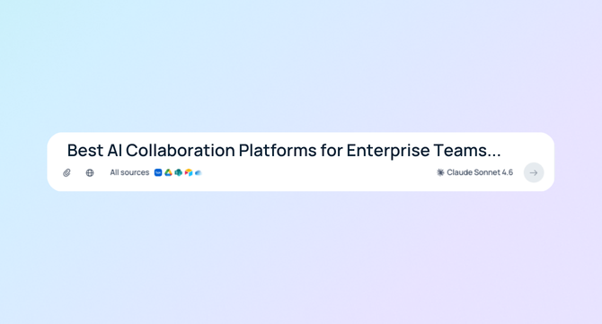 Best AI collaboration platforms for enterprise teams shown in a search bar interface