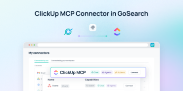 GoSearch search results showing a ClickUp task retrieved via the ClickUp MCP server