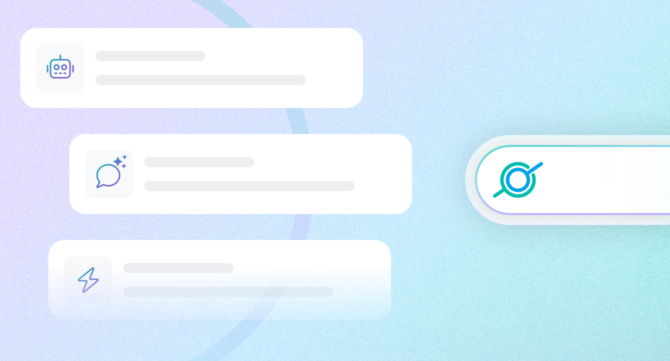 AI agent, chat, and workflow panels alongside a GoSearch enterprise search bar