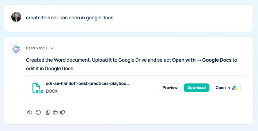 Image: GoSearch Can Now Build Your Documents, Spreadsheets, PDFs, Decks, and Markdown Files For You