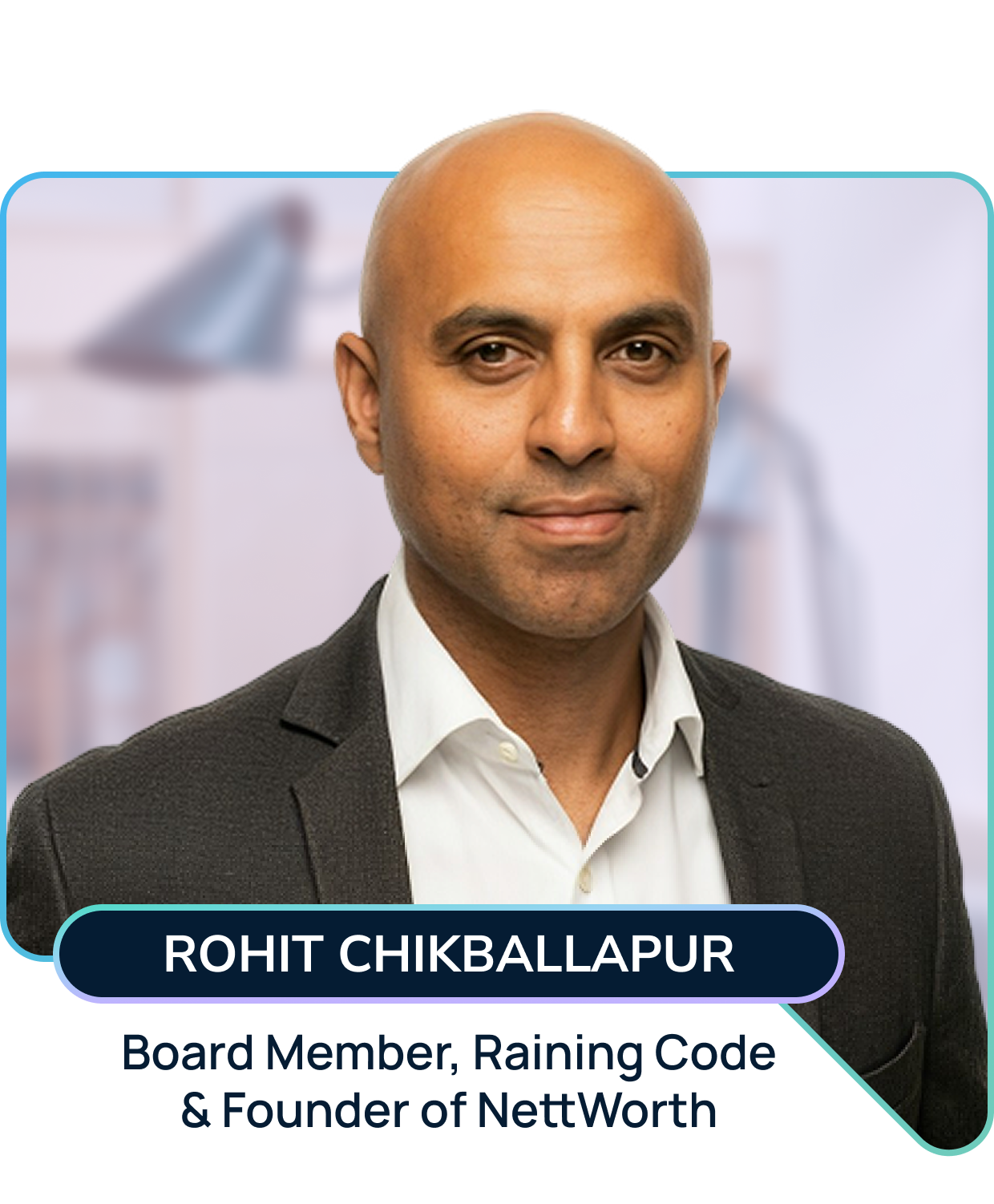 Rohit Chikballapur, board member at Raining Code and founder of NettWorth, featured in the GoSearch AI Innovators series