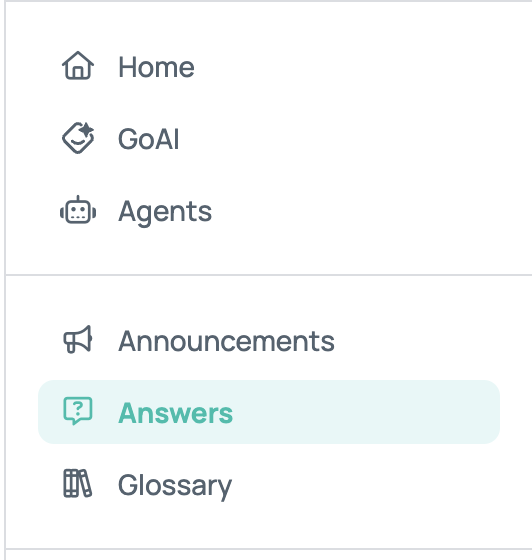 answers section in gosearch